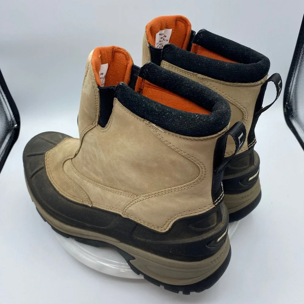 L.L. Bean Mens 12 Storm Chaser Boots Tan Waterproof Thinsulate Insulated Pull On